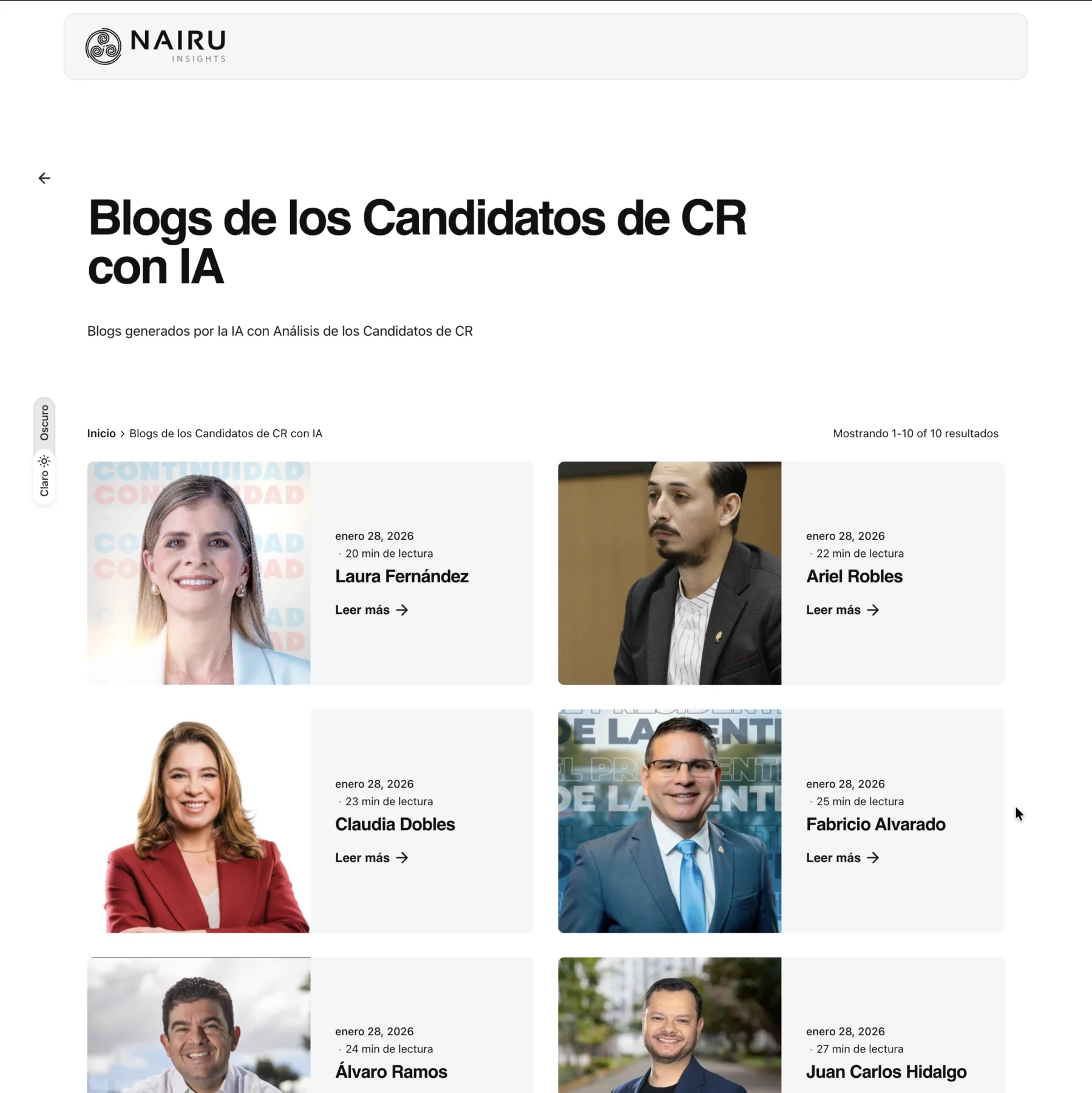 Nairu Insights: AI-written candidate briefings, Costa Rica — insights.nairu.ai