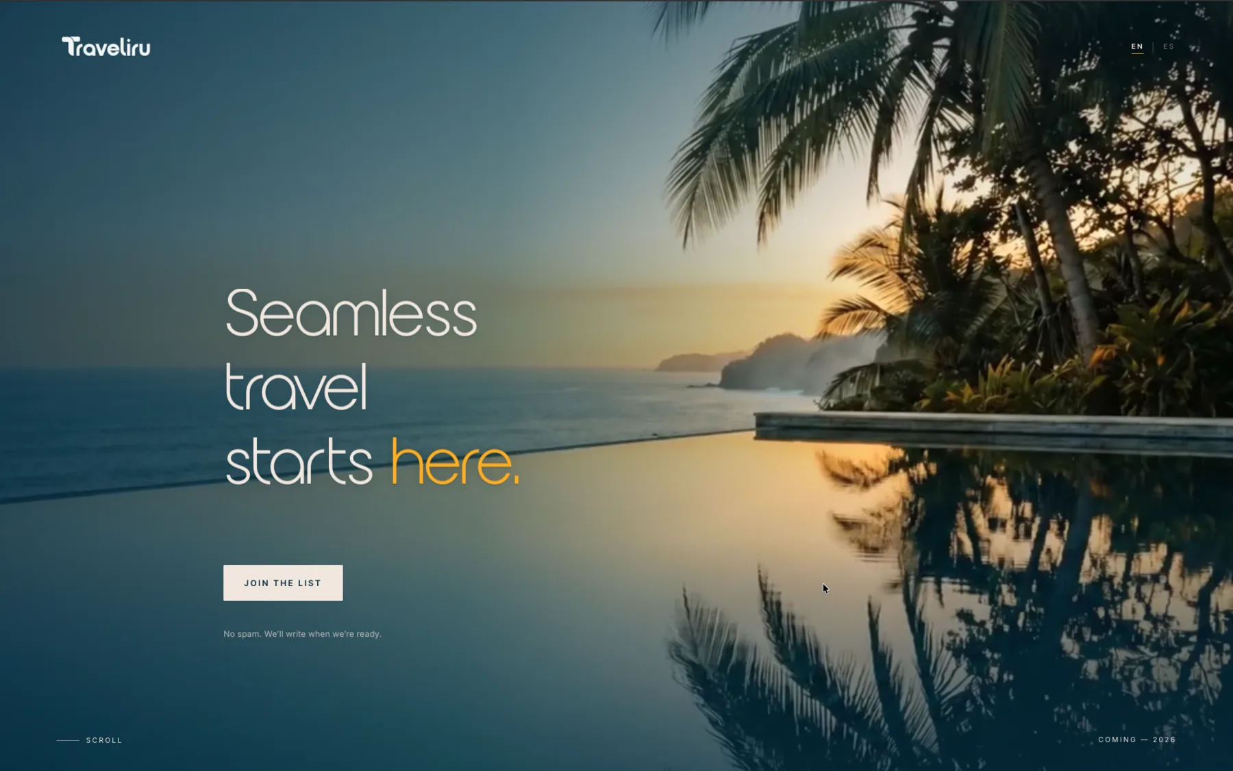 traveliru.com: the pre-launch teaser, ahead of the 2026 platform launch